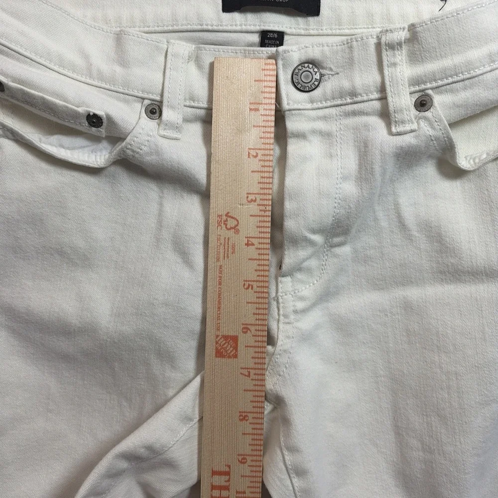 Banana Republic Women's Jeans White Skinny Crop 28/6 Mid Rise‎ Stretch Denim